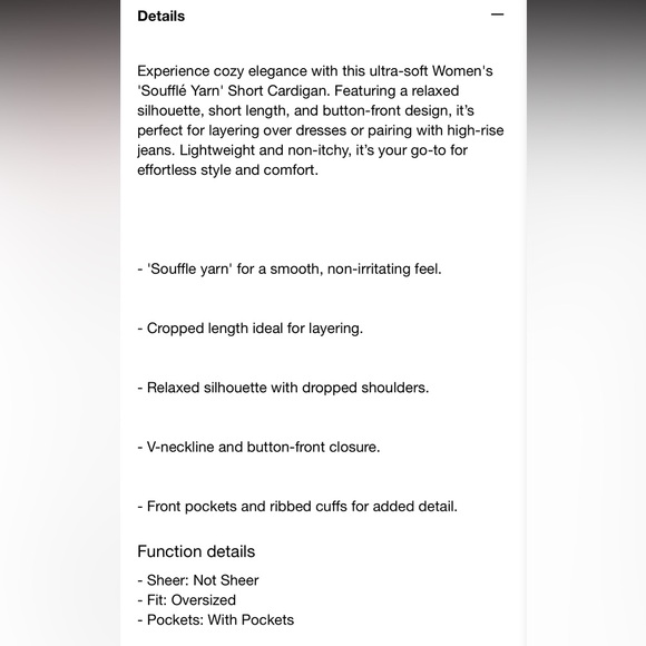 Uniqlo | Soufflé Yarn Short Cardigan Sweater, S - Picture 2 of 8